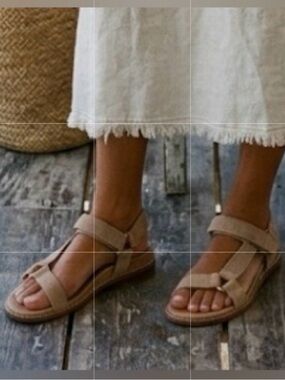 Joie Winona Suede Leather Velcro Closure Women's Tan Sandals Size 9.5